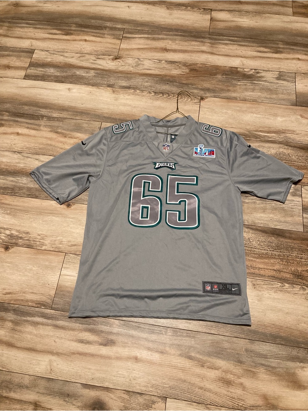 Nike Gray Philadelphia Eagles #65 Johnson Football Jersey